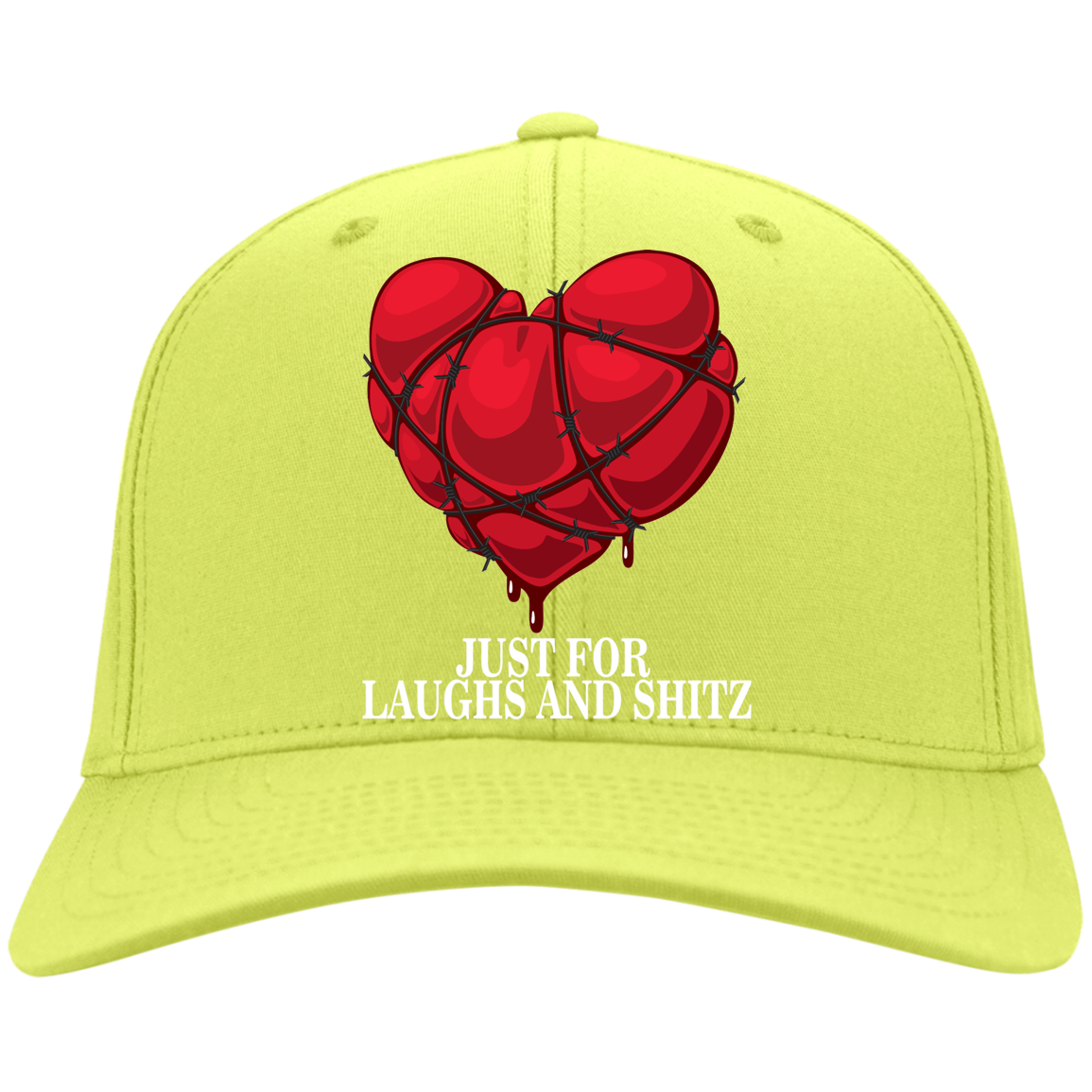 "MY BLOODY HEART" in white print Twill Cap