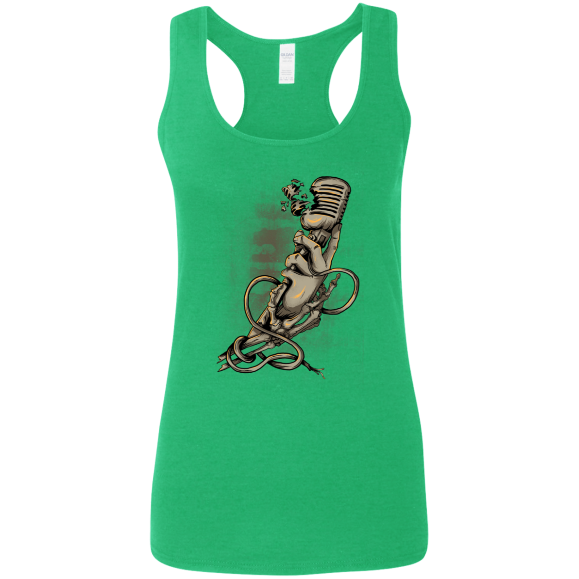 "MICROPHONE FIEND" Ladies' Softstyle Racerback Tank