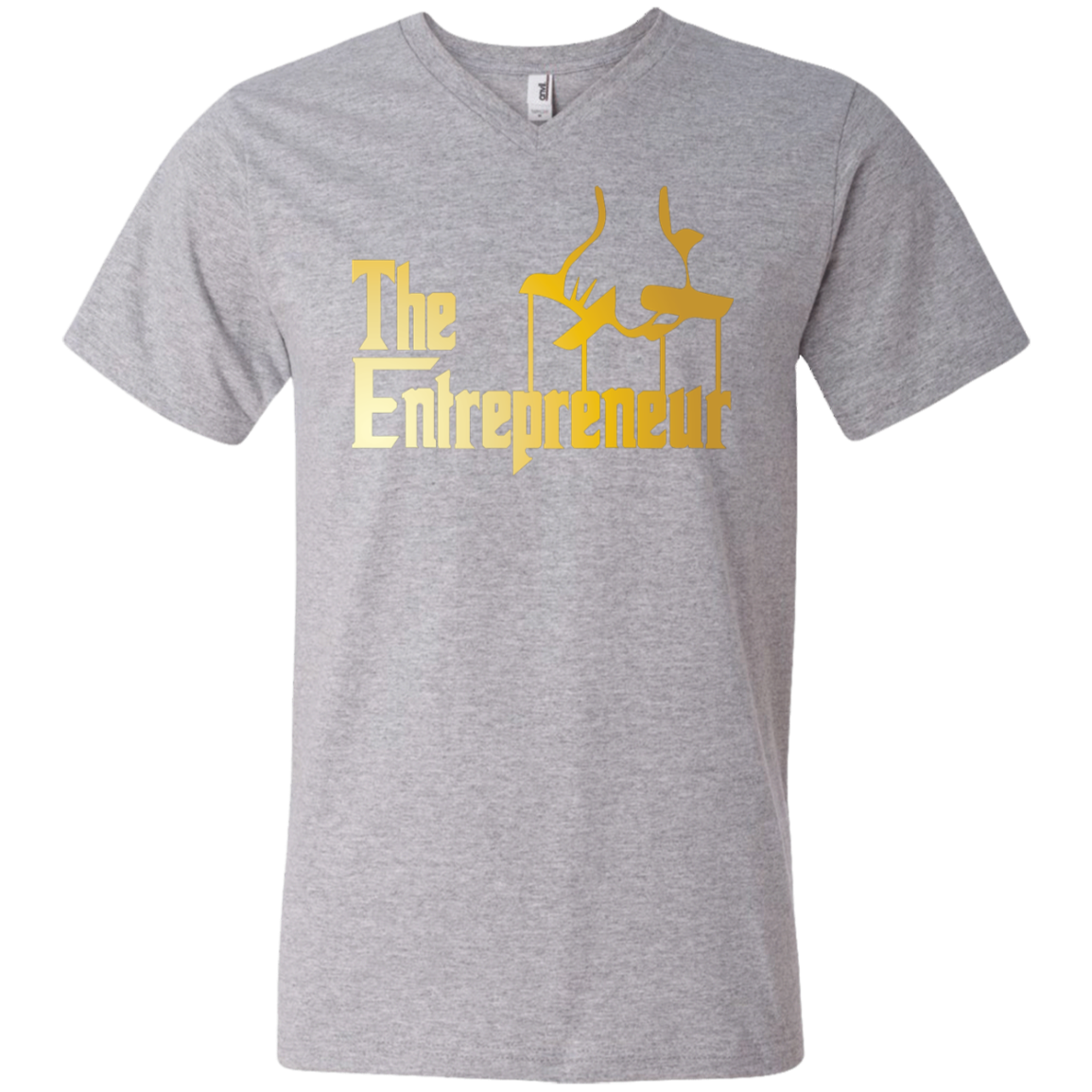 "HANDS OF AN ENTREPRENEUR" Printed V-Neck T-Shirt