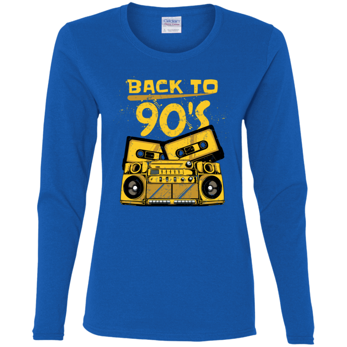 "BACK TO 90'S" Ladies' Cotton LS T-Shirt