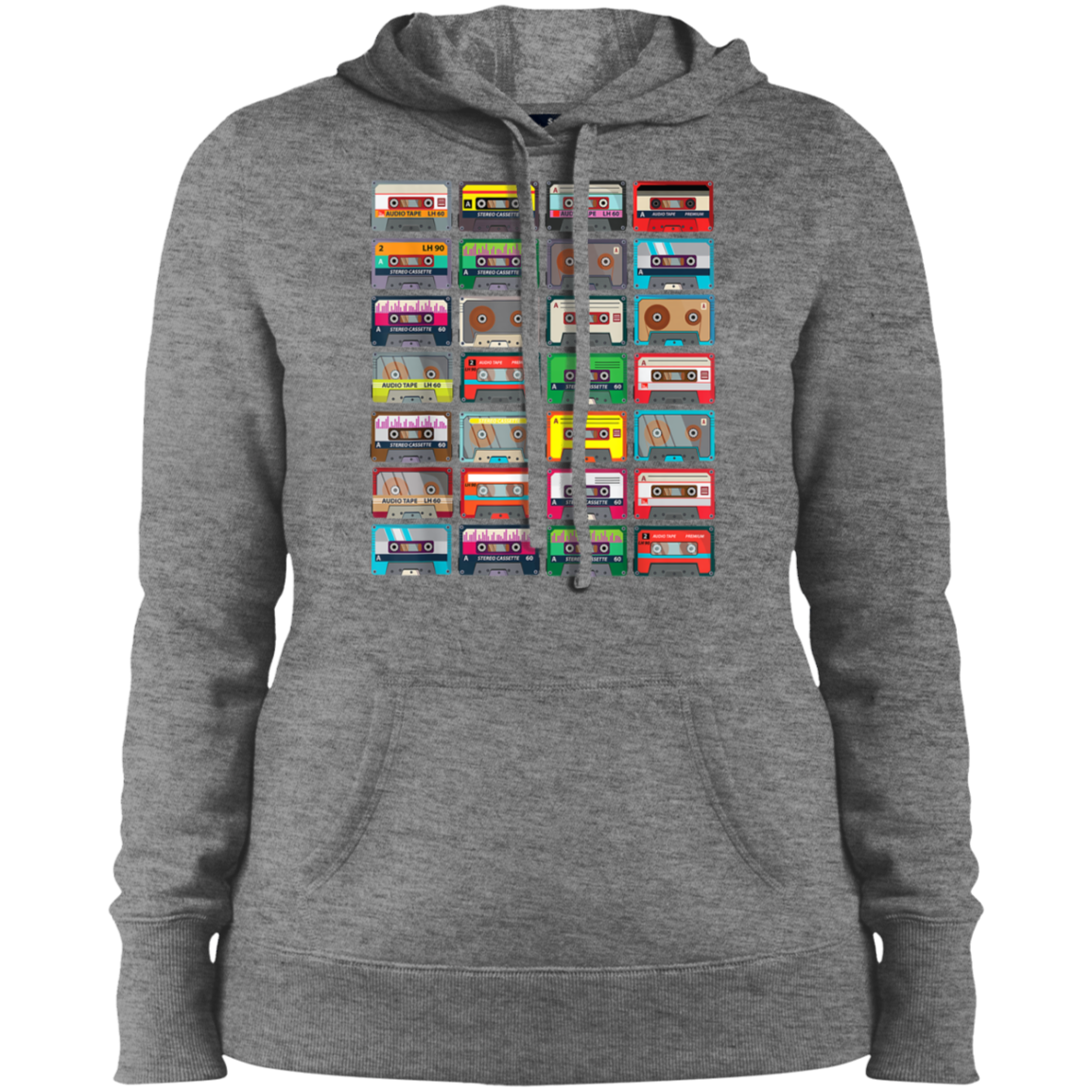 "VINTAGE CASSETTE TAPES" Ladies' Pullover Hooded Sweatshirt