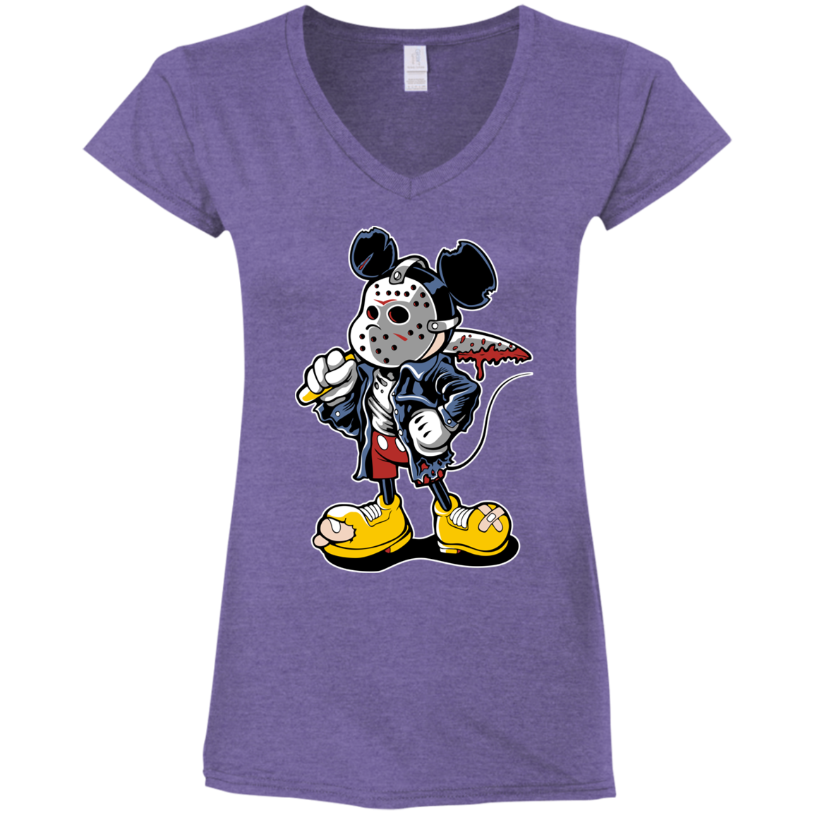 "MANIAC MICKEY" Ladies' Fitted Softstyle 4.5 oz V-Neck T-Shirt