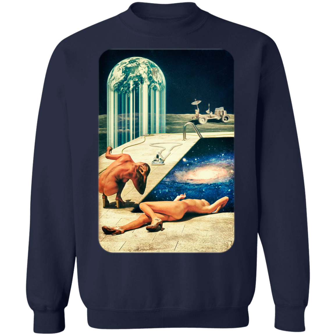 "MOON POOL" Crewneck Pullover Sweatshirt  8 oz.