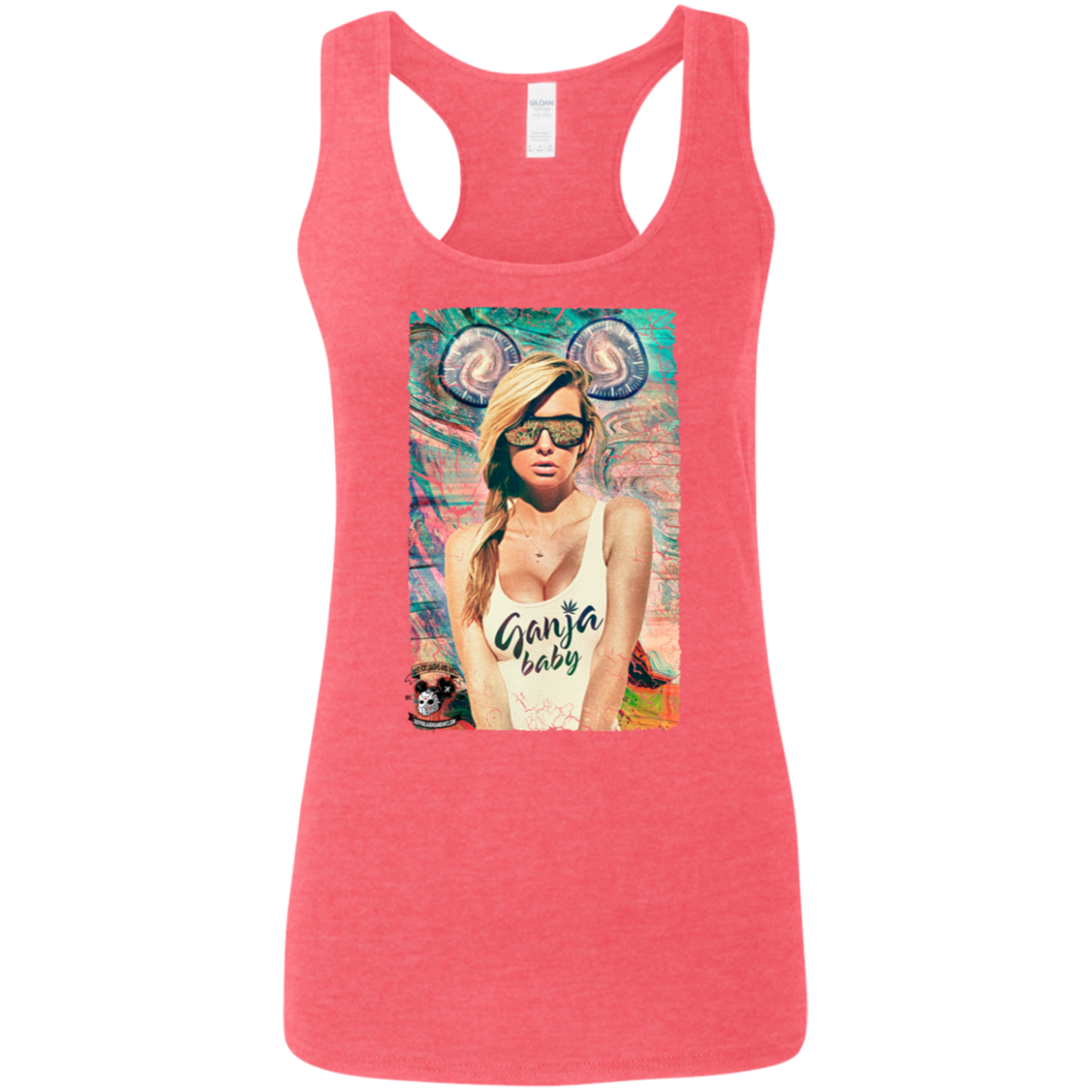 "GANJA BABY" Ladies' Softstyle Racerback Tank