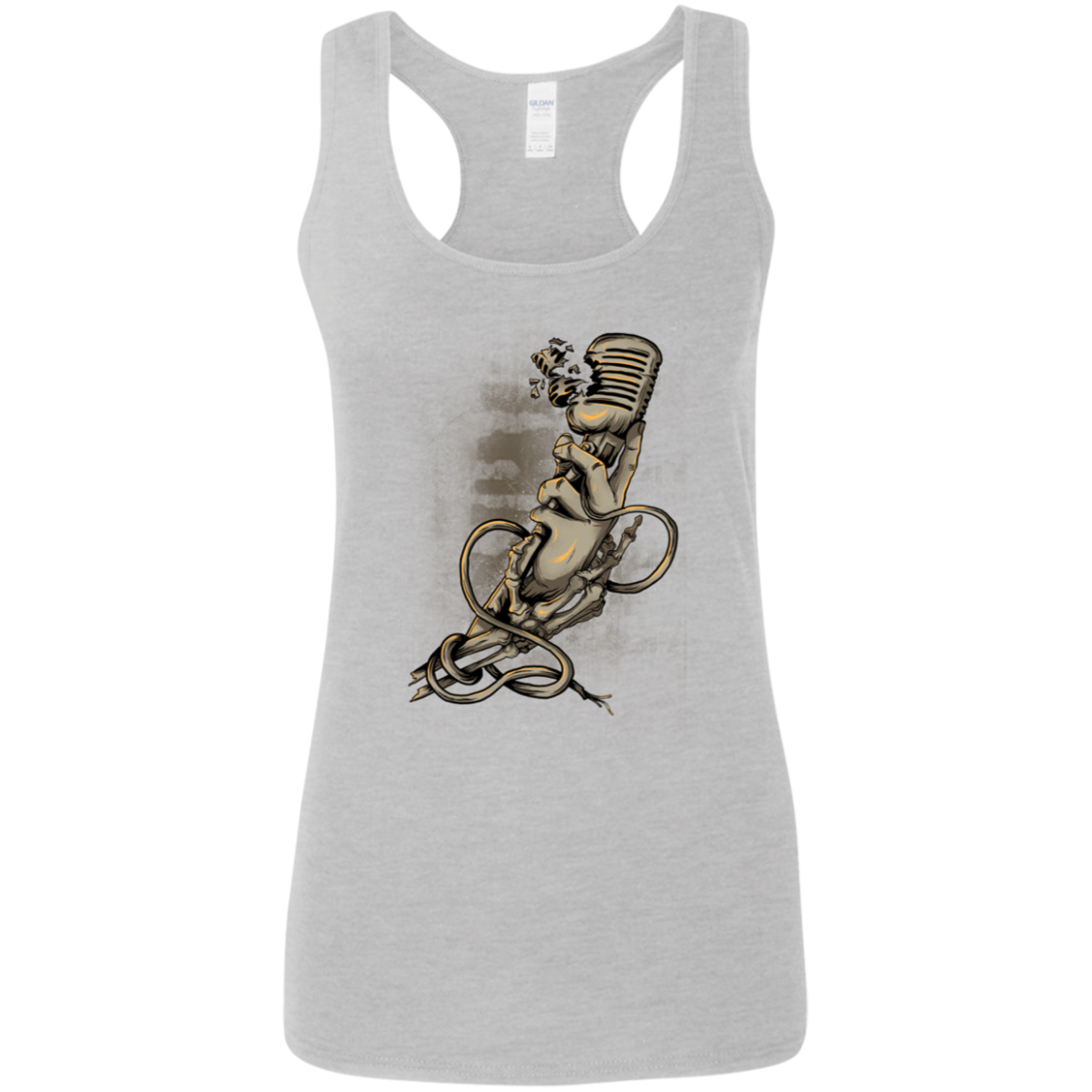 "MICROPHONE FIEND" Ladies' Softstyle Racerback Tank