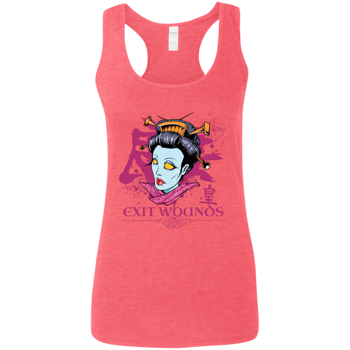 "EXIT WOUNDS" Ladies' Softstyle Racerback Tank