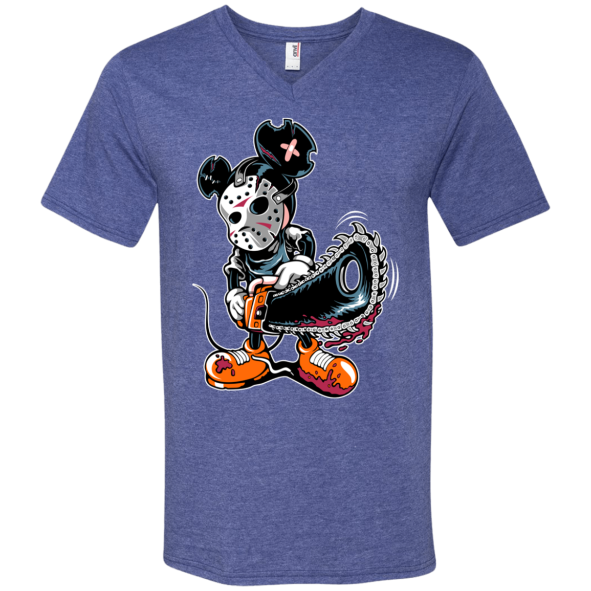 "MICKY PSYCHO" Men's Printed V-Neck T-Shirt