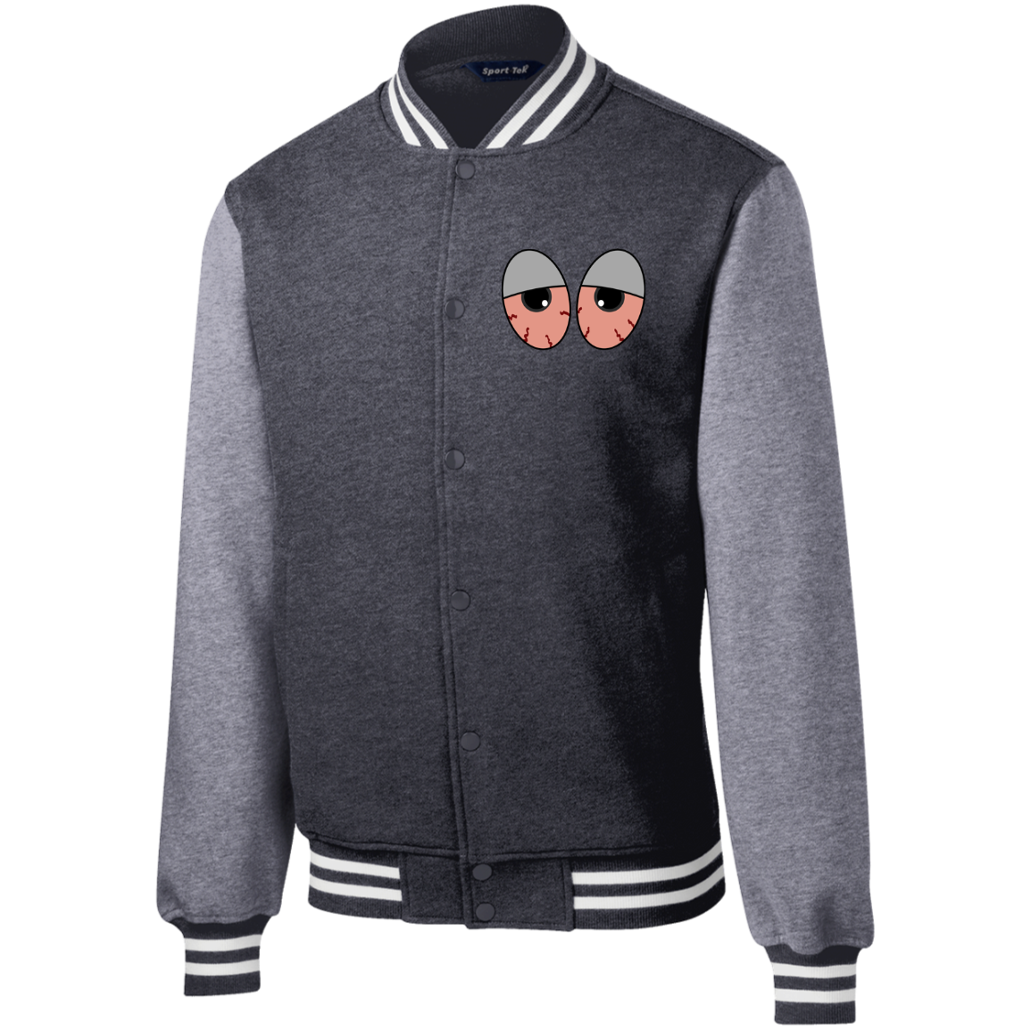 "RED EYES" Mens Fleece Letterman Jacket