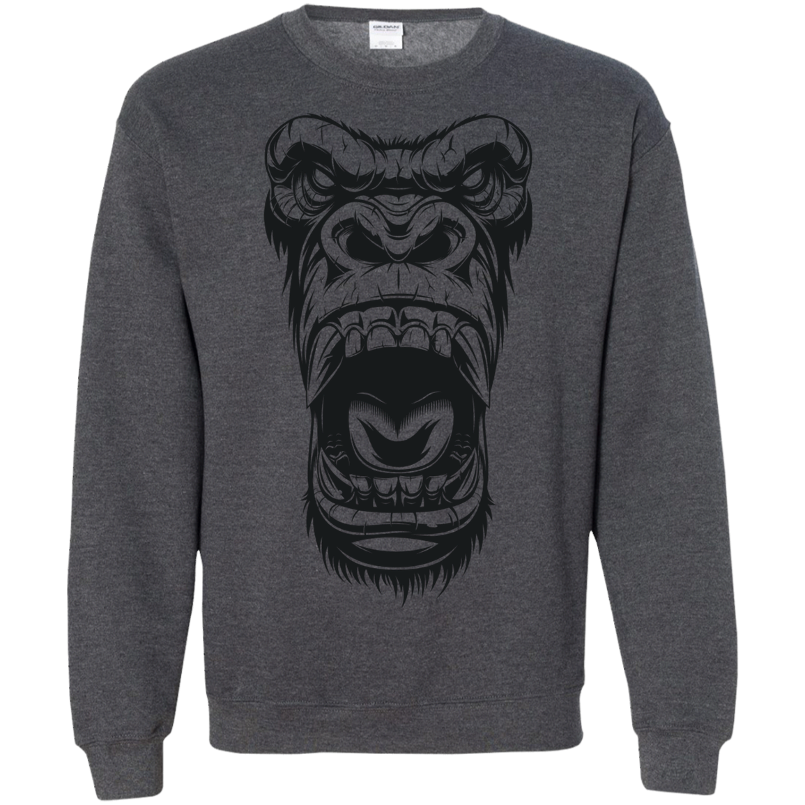 "GORILLA FACE" Crewneck Pullover Sweatshirt  8 oz.