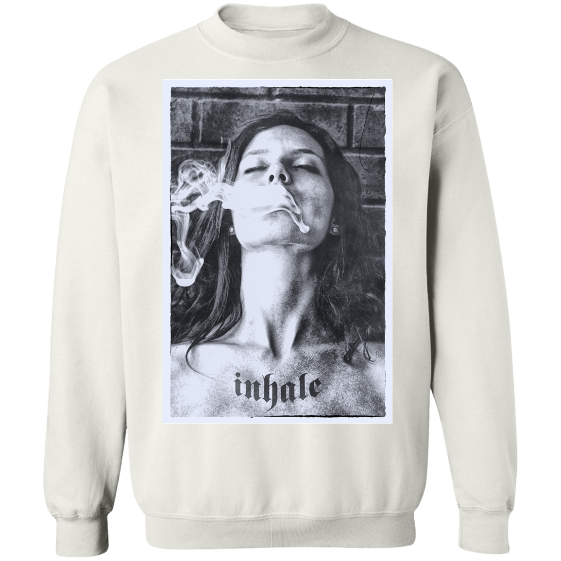 "INHALE" Crewneck Pullover Sweatshirt  8 oz.