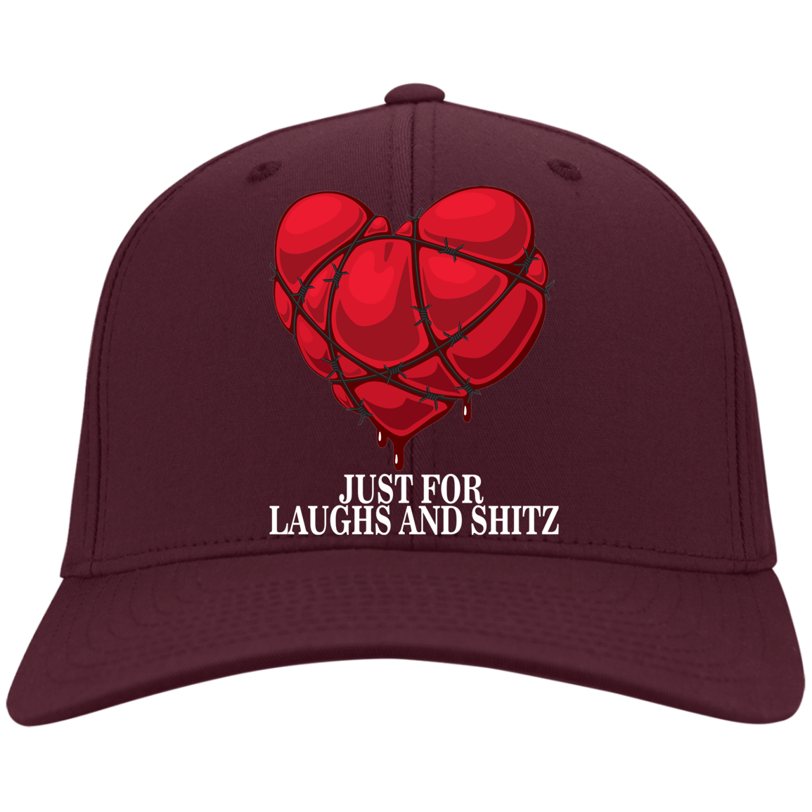 "MY BLOODY HEART" in white print Twill Cap