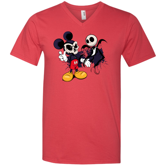 "NIGHTMARE MICKEY" Men's Printed V-Neck T-Shirt