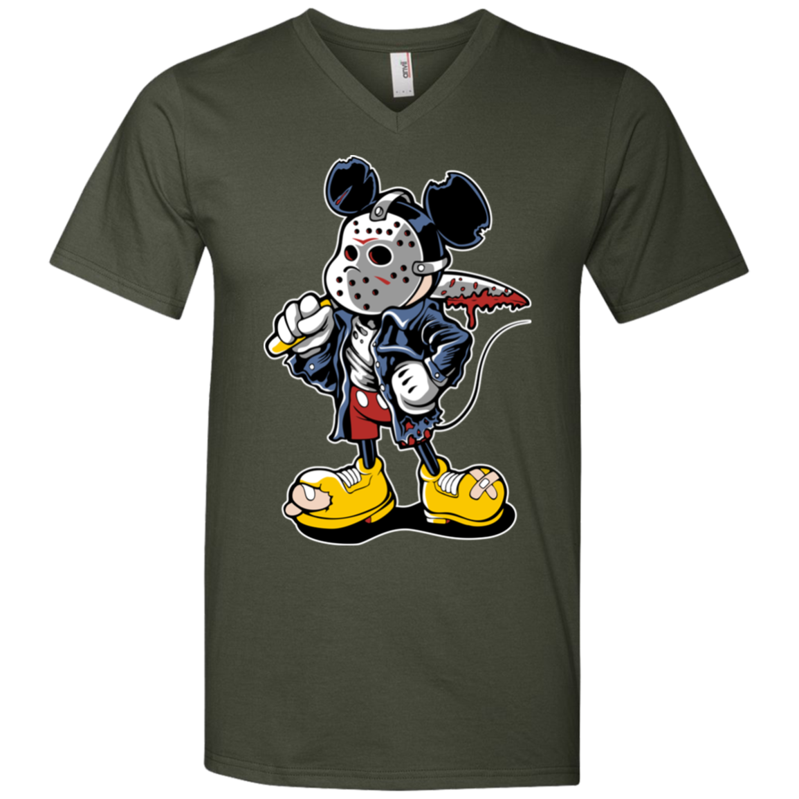 "MANIAC MICKY" Men's Printed V-Neck T-Shirt