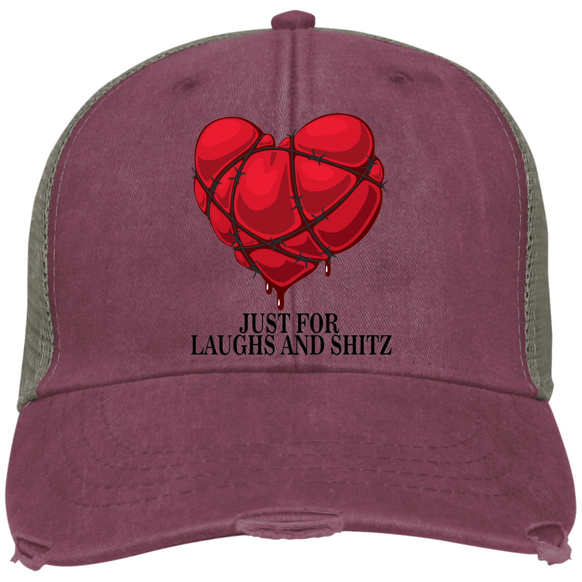 "MY BLOODY HEART" in black print Ollie Cap