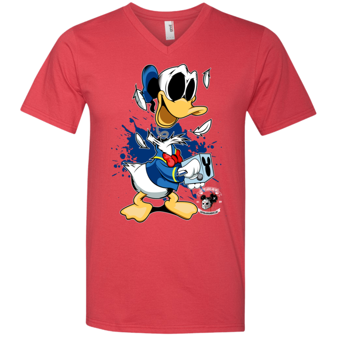 "DONALD IN A BOX" Men's Printed V-Neck T-Shirt