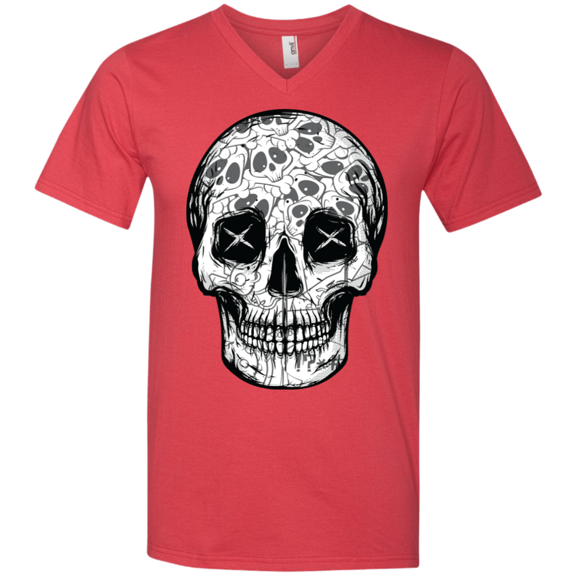 "SKULL HEADS" Men's Printed V-Neck T-Shirt