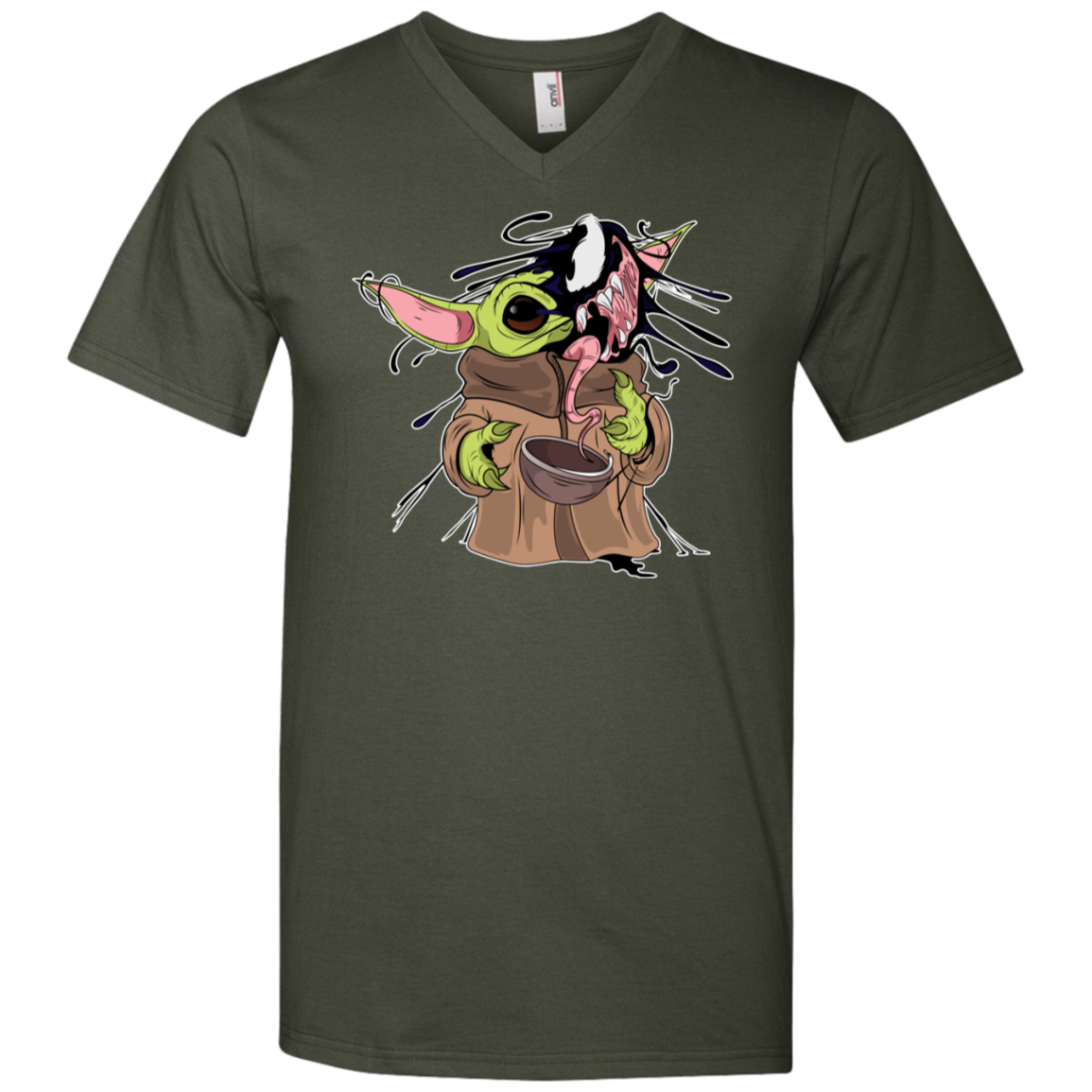 "BABY YODA VENOM" Men's Printed V-Neck T-Shirt