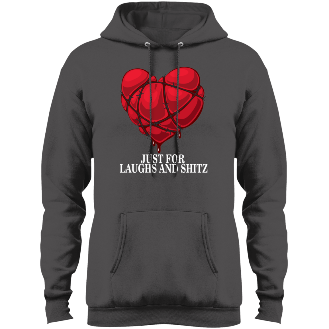 "MY BLOODY HEART" Men's Core Fleece Pullover Hoodie in white print