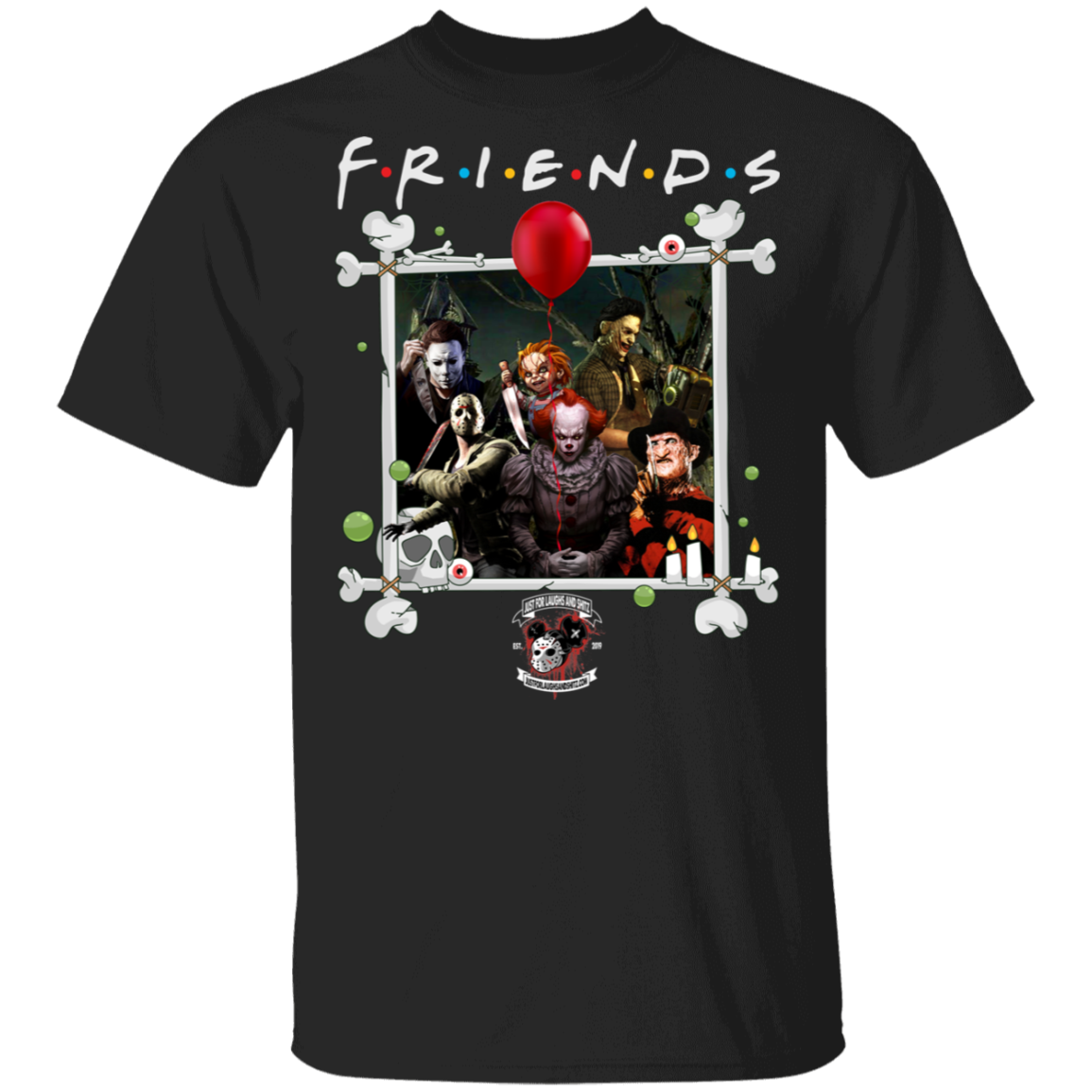 "FRIENDS IN HORROR" 5.3 oz. T-Shirt