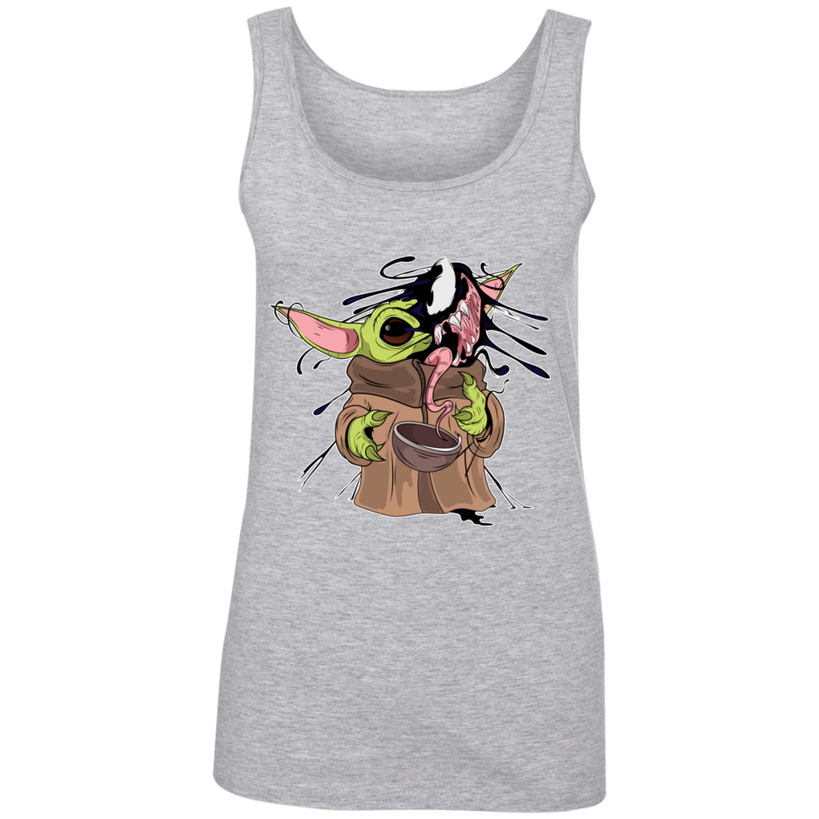 "BABY YODA VENOM"  Ladies' 100% Ringspun Cotton Tank Top