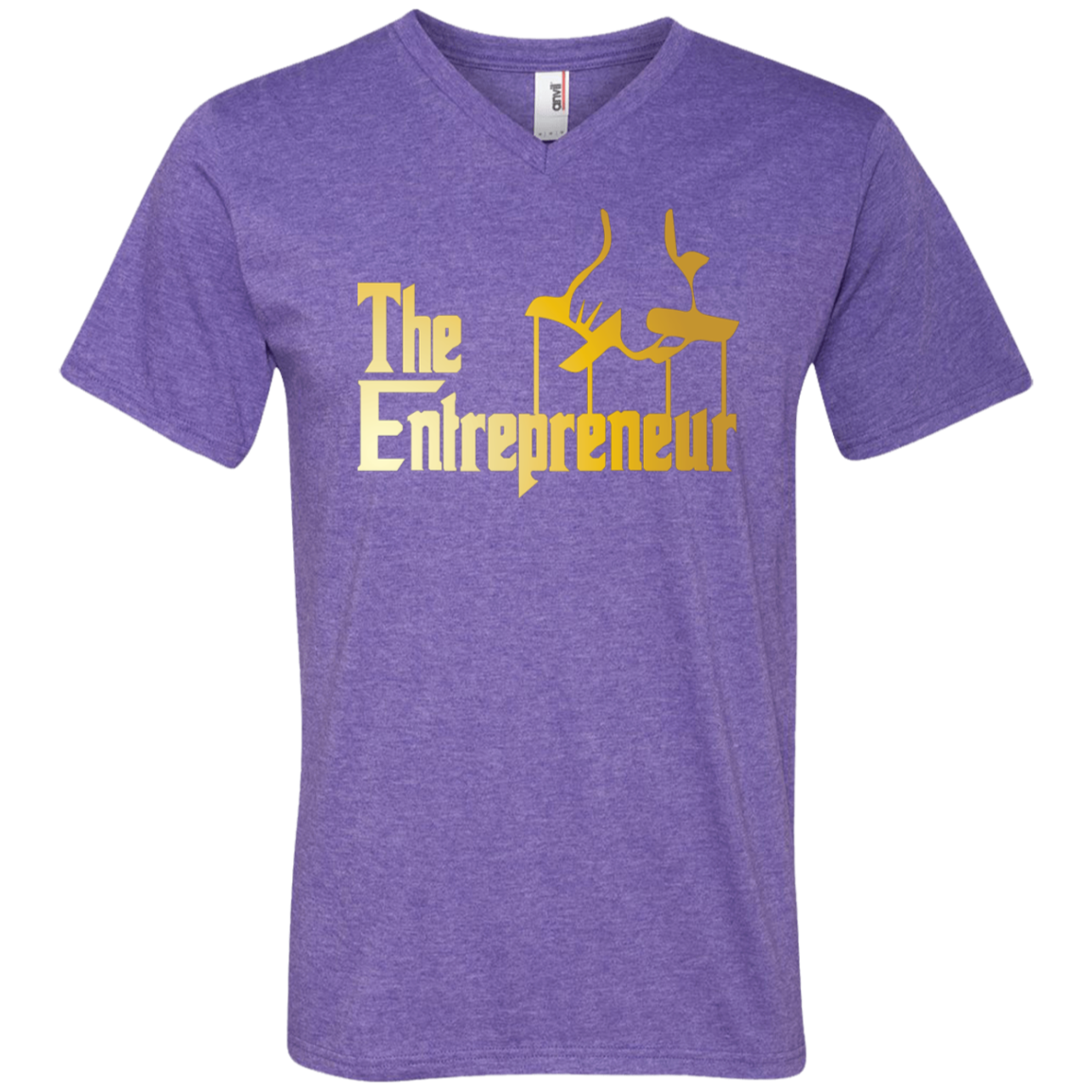 "HANDS OF AN ENTREPRENEUR" Printed V-Neck T-Shirt