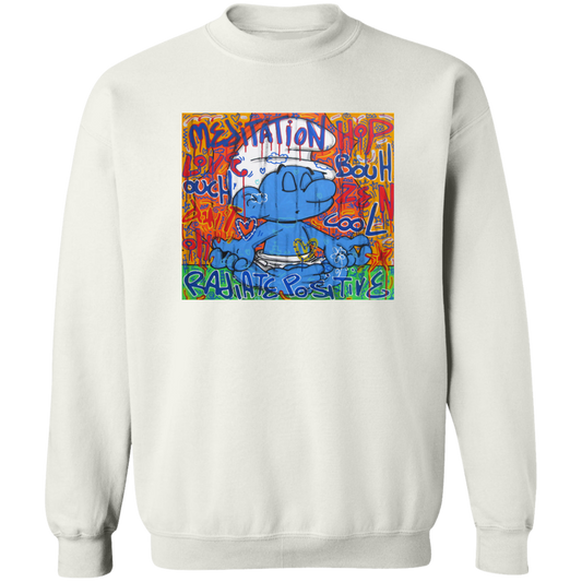 "MEDITATION SMURF" Crewneck Pullover Sweatshirt