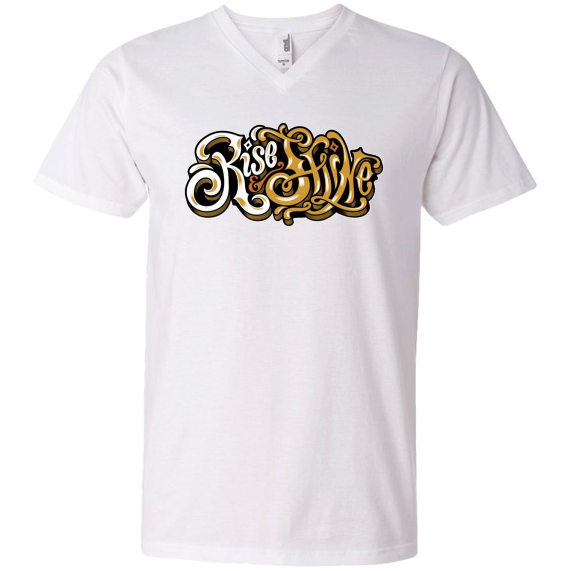 "RISE AND SHINE" Men's Printed V-Neck T-Shirt