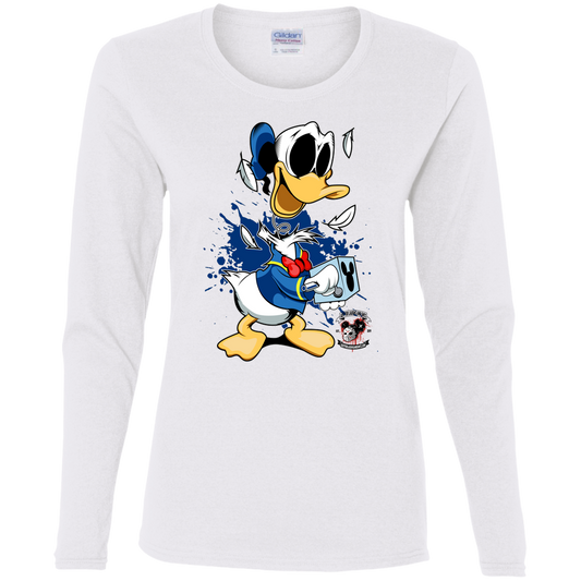 "DONALD IN A BOX" Ladies' Cotton LS T-Shirt