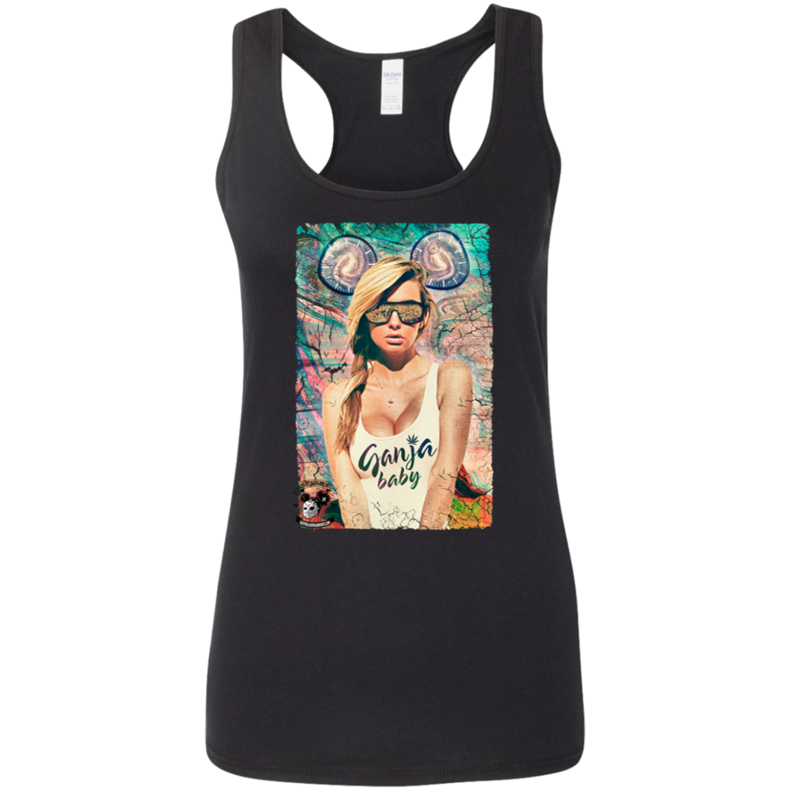 "GANJA BABY" Ladies' Softstyle Racerback Tank