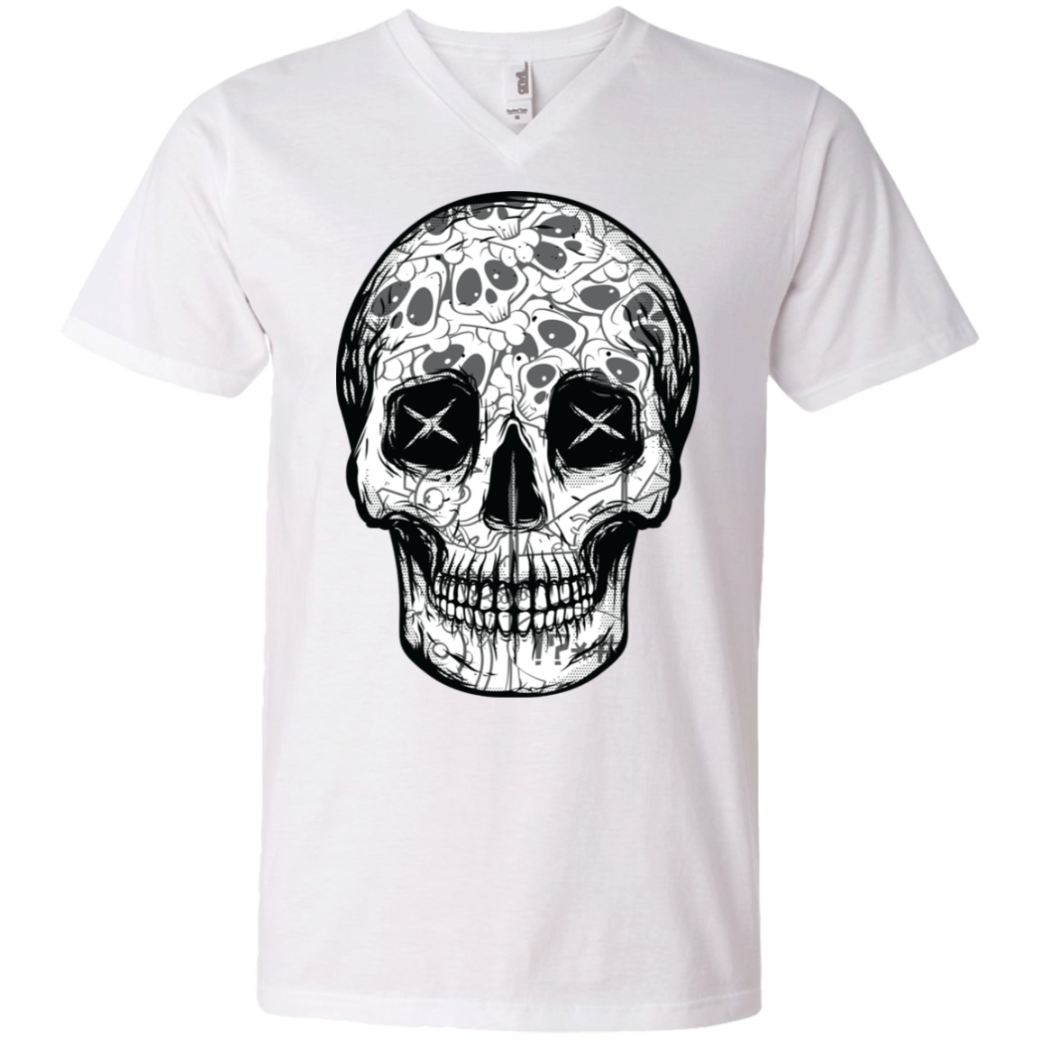 "SKULL HEADS" Men's Printed V-Neck T-Shirt