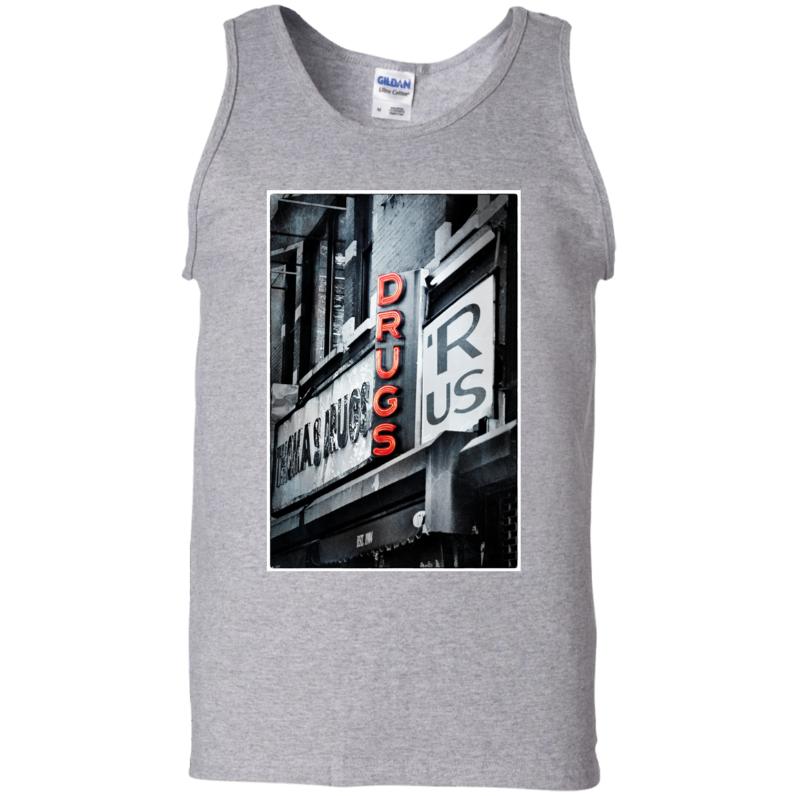 "DRUGS R US" 100% Cotton Tank Top