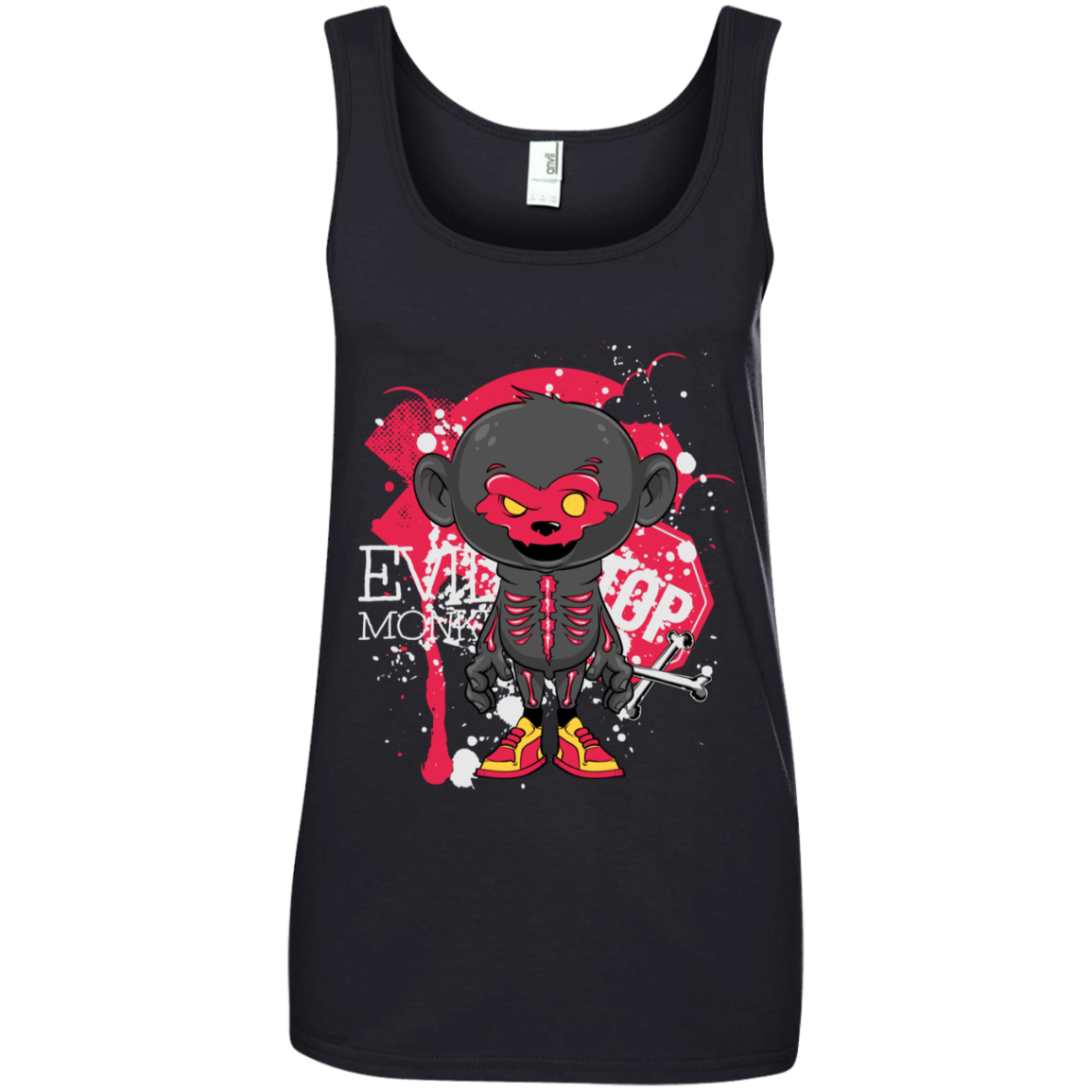 "EVIL MONKEY" Ladies' 100% Ringspun Cotton Tank Top