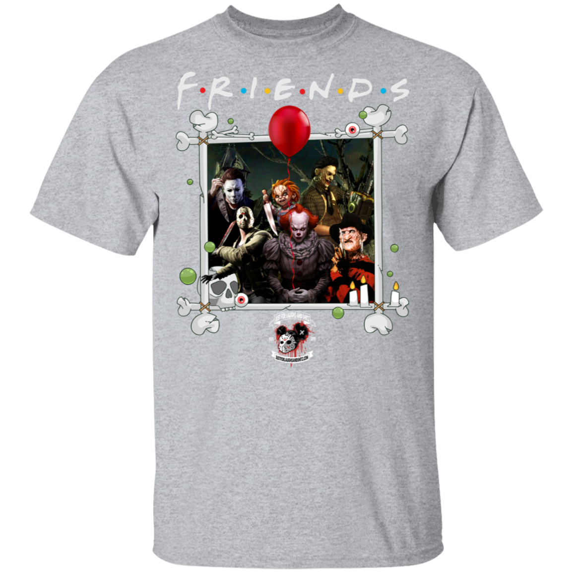 "FRIENDS IN HORROR" 5.3 oz. T-Shirt