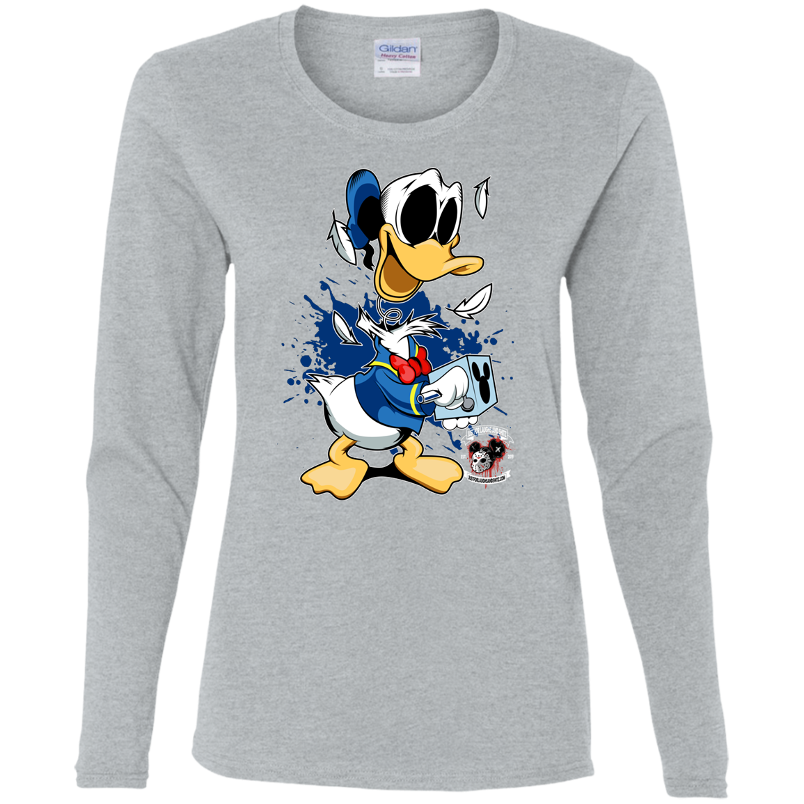 "DONALD IN A BOX" Ladies' Cotton LS T-Shirt