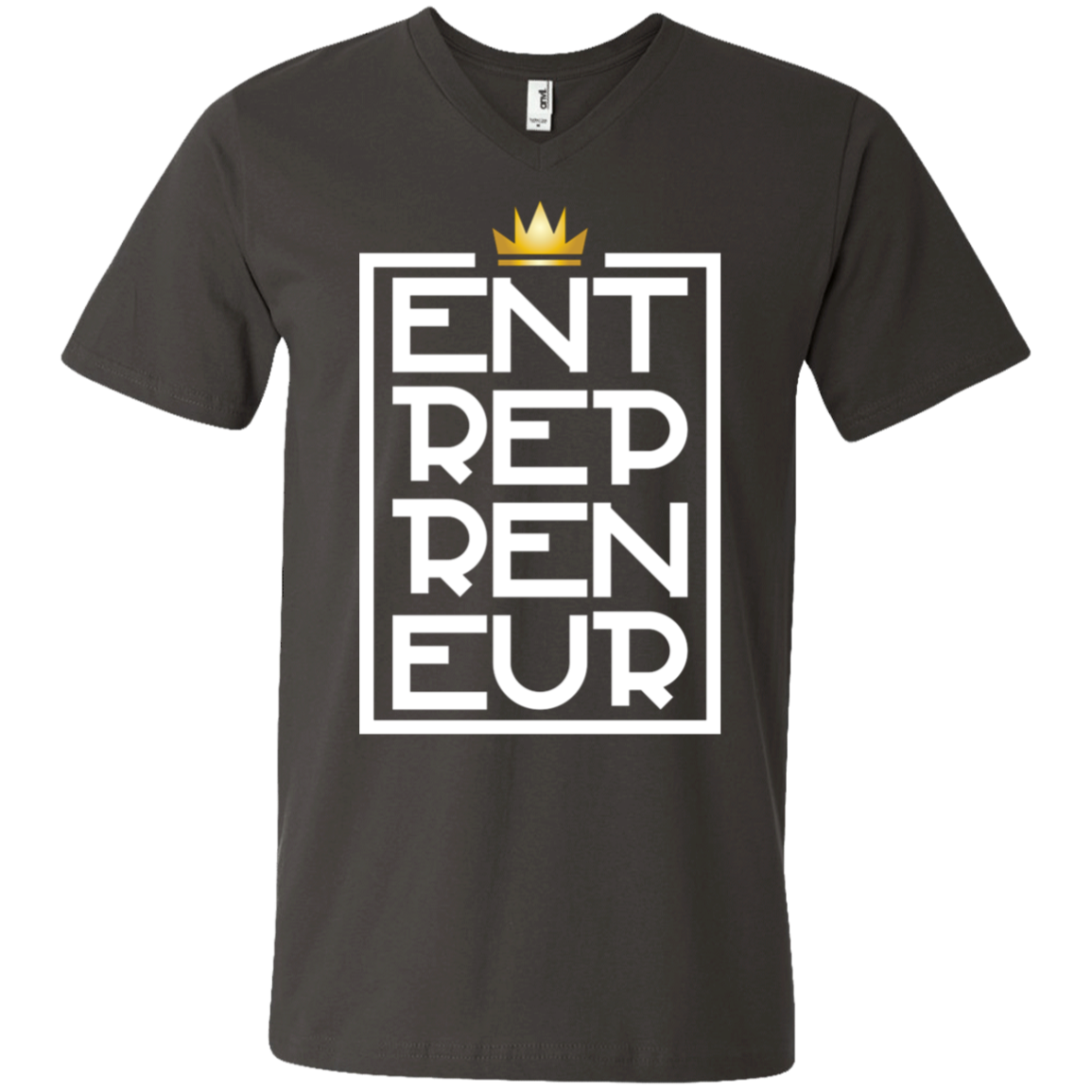 "KING ENTREPRENEUR" Men's Printed V-Neck T-Shirt