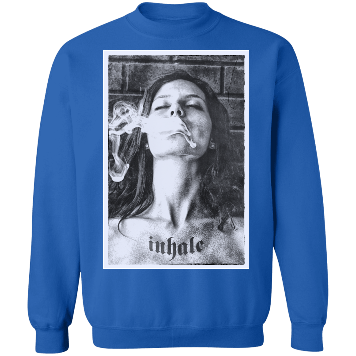 "INHALE" Crewneck Pullover Sweatshirt  8 oz.