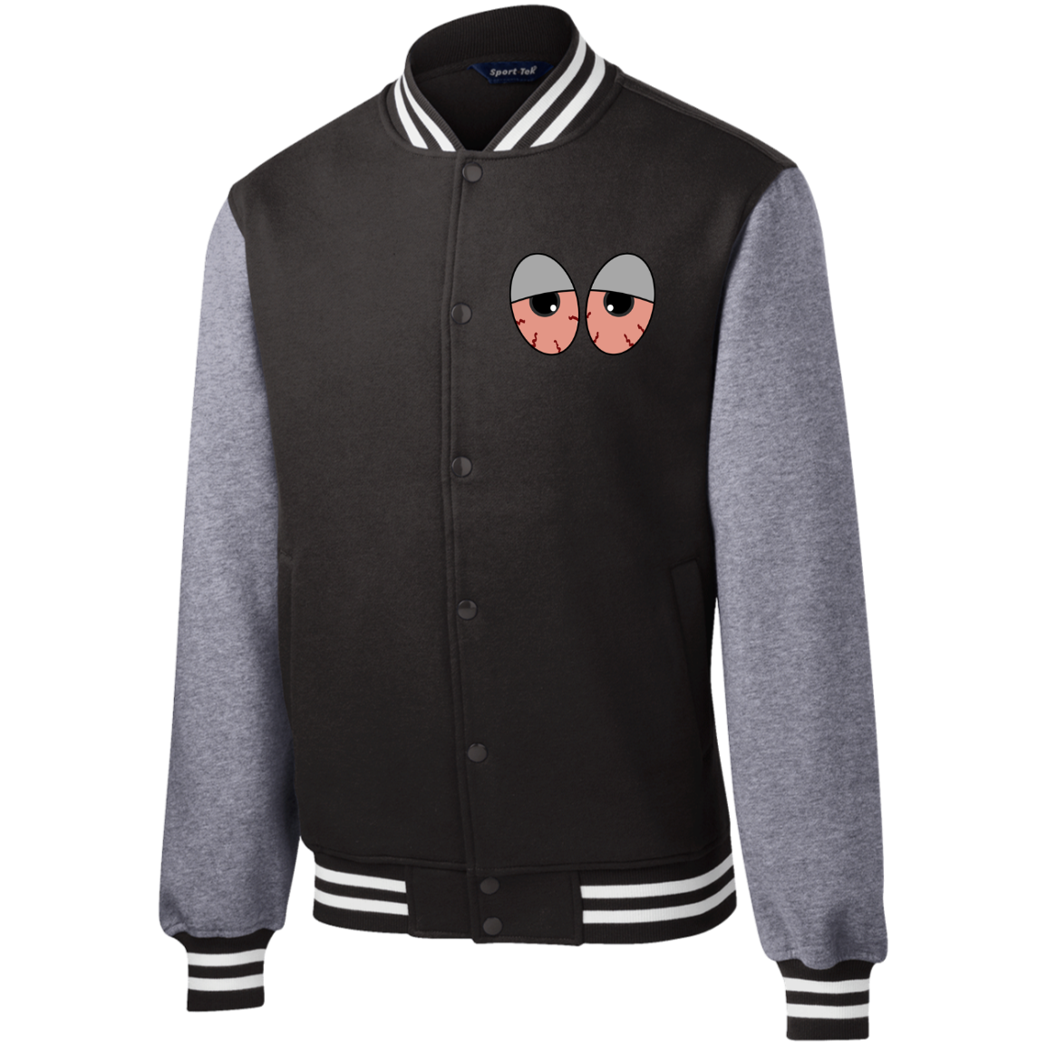 "RED EYES" Mens Fleece Letterman Jacket