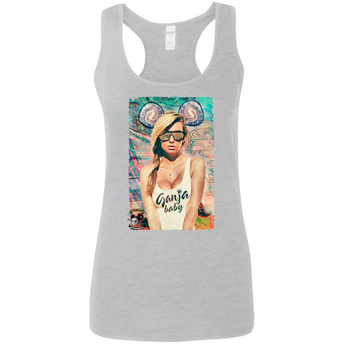 "GANJA BABY" Ladies' Softstyle Racerback Tank