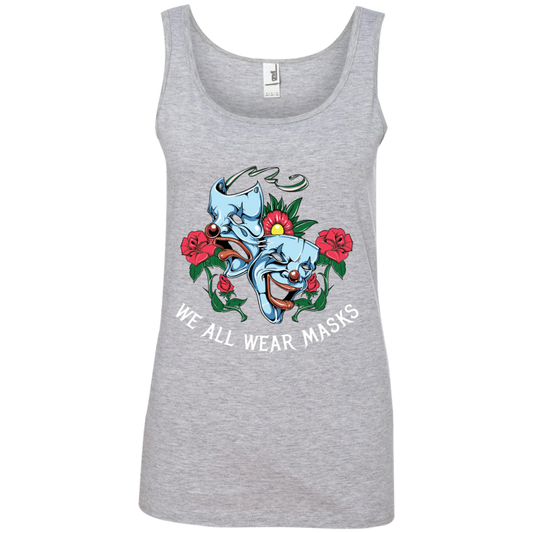 "WE ALL WEAR MASKS" Ladies' 100% Ringspun Cotton Tank Top