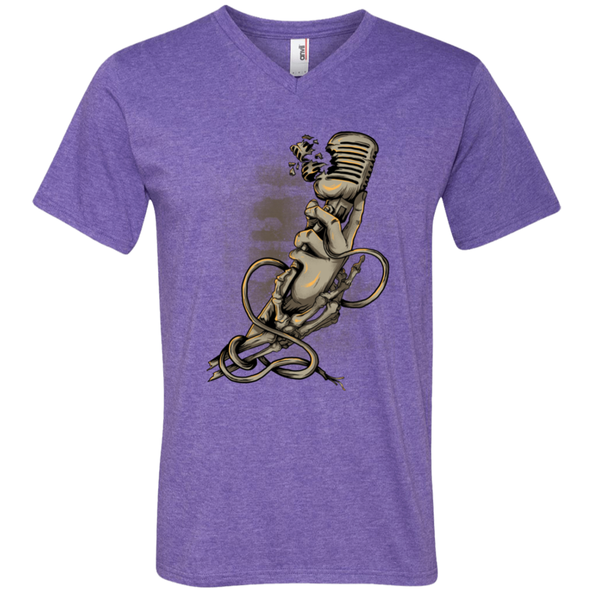 "MICROPHONE FIEND" Men's Printed V-Neck T-Shirt