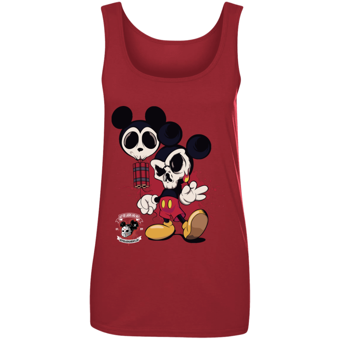 "MICKEY GO BOOM" Ladies' 100% Ringspun Cotton Tank Top