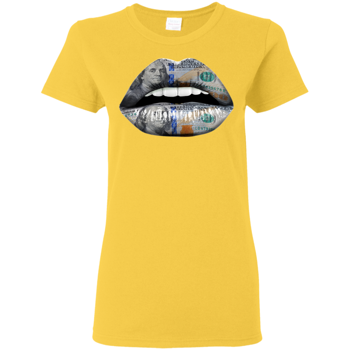 "100 DOLLAR LIPS" Ladies' 5.3 oz. T-Shirt