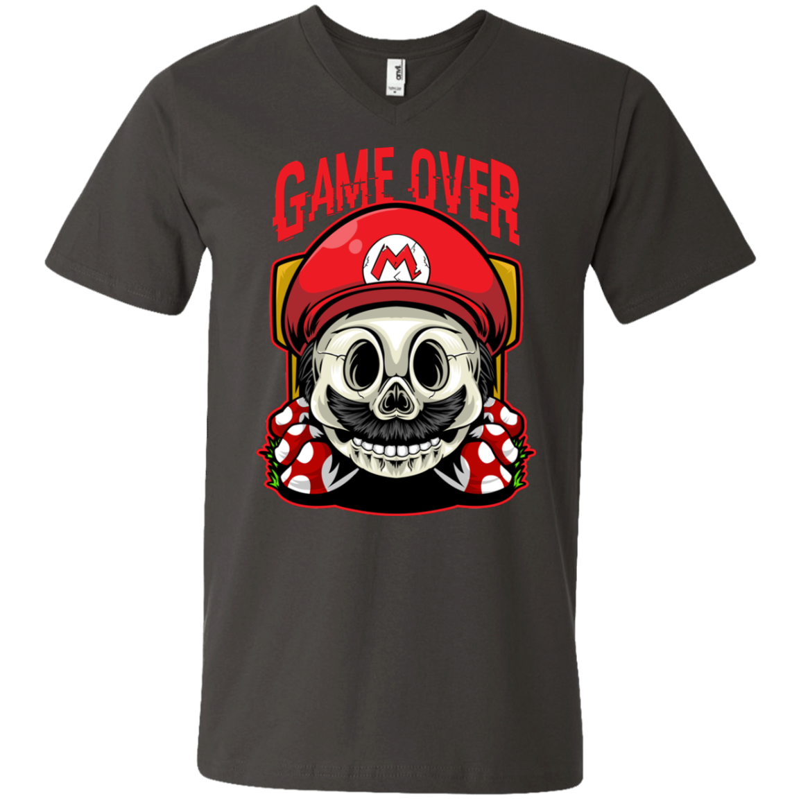 "GAME OVER" Men's Printed V-Neck T-Shirt