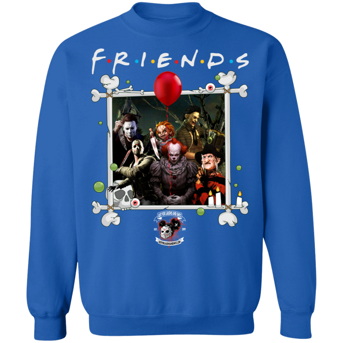 "FRIENDS IN HORROR" Crewneck Pullover Sweatshirt  8 oz.