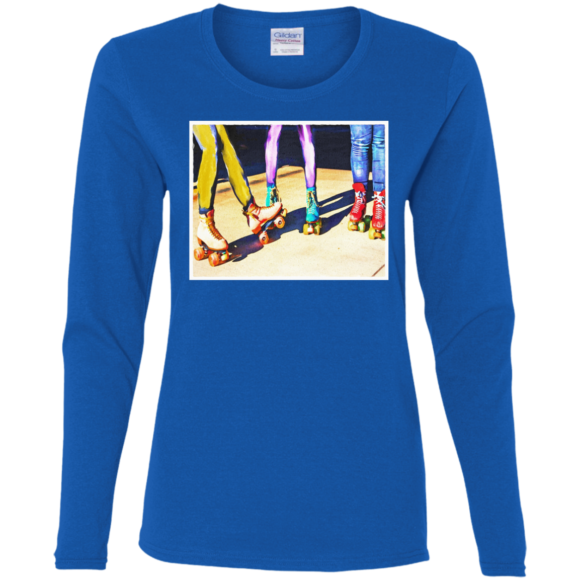 "ROLLER BOOGIE" Ladies' Cotton LS T-Shirt