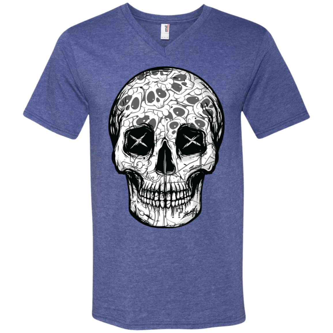 "SKULL HEADS" Men's Printed V-Neck T-Shirt