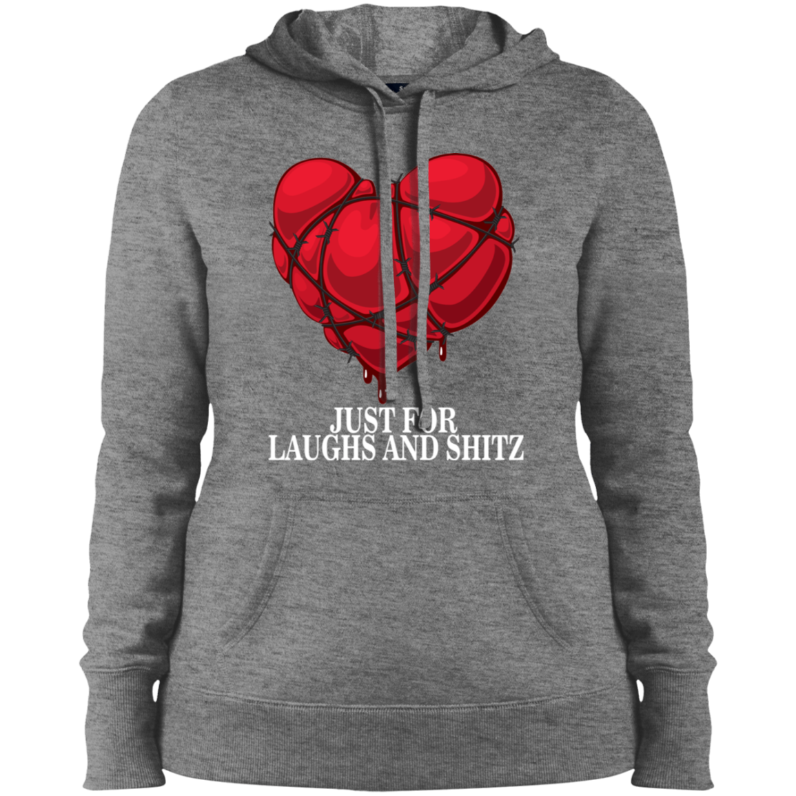 "MY BLOODY HEART" Ladies' Pullover Hooded Sweatshirt in white priint