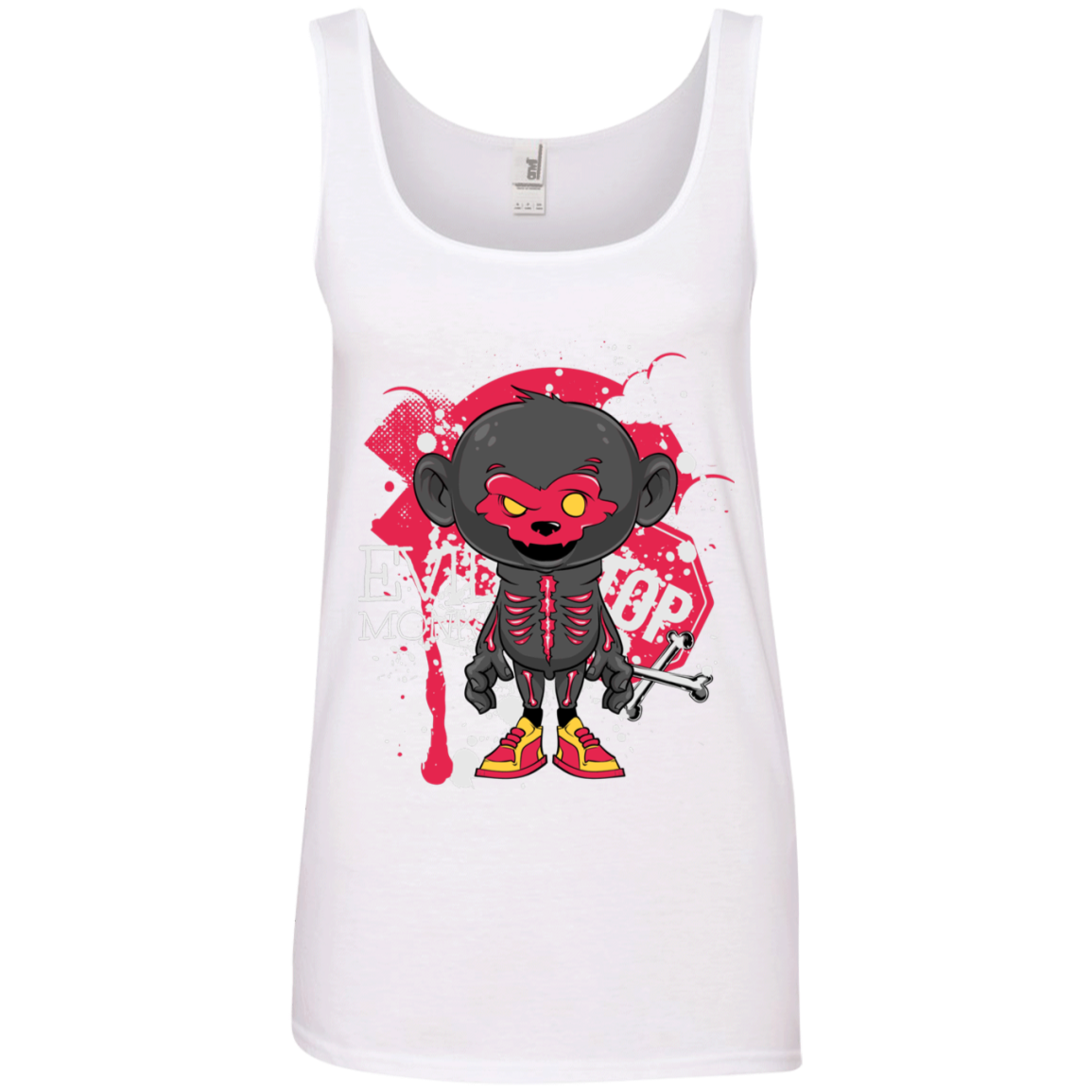 "EVIL MONKEY" Ladies' 100% Ringspun Cotton Tank Top