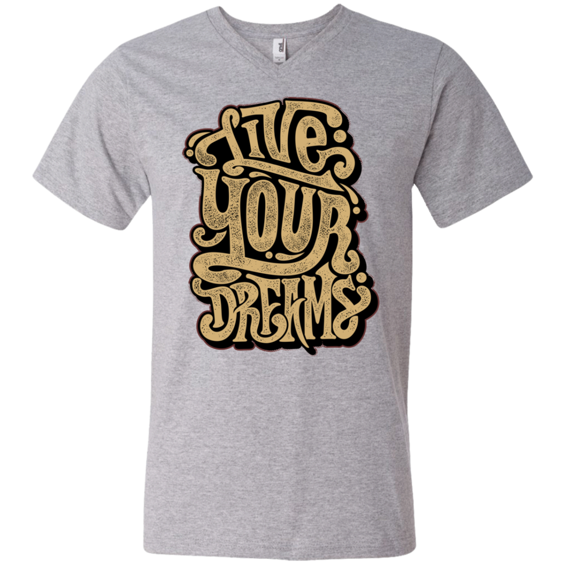 "LIVE YOUR DREAMS" Men's Printed V-Neck T-Shirt