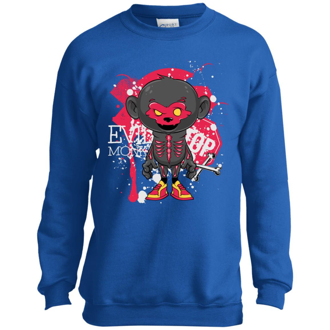 "EVIL MONKEY' Youth Crewneck Sweatshirt